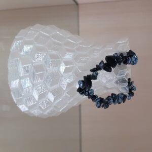 Pulsera Obsidiana Jaspeada, Nevada o Copo de Nieve.